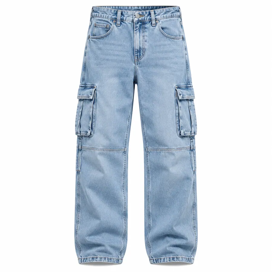 Jean cargo UOMO, Celeste